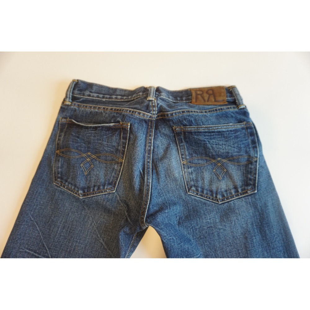 RRL Double RL Low Straight Japan Woven Selvedge Denim Jeans Blue 32x30 - Picture 12 of 16